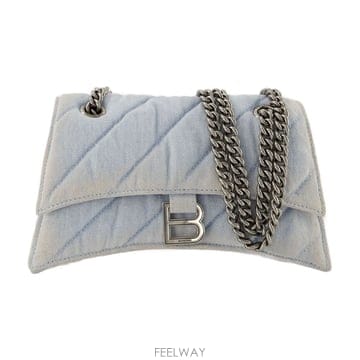 23 F/W 발렌시아가 호보 CRUSH S 백 발렌시아가 데님 블루  B0731433523