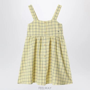 26 S/S 보보쇼즈 옐로우 드레스 WITH 체크 패턴 (KIDS ) B0051951894