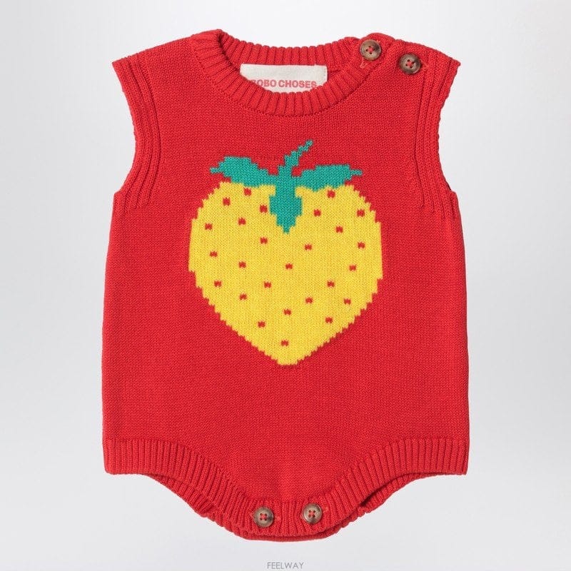 BOBO CHOSES 26 S/S �������� STRAWBERRY ROMPER �� ��ư ��Ʈ  B005195190026 S/S �������� STRAWBERRY ROMPER �� ��ư ��Ʈ  B00519