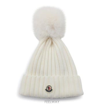 몽클레어 화이트 울 POM POM 비니 L20933B00039M11 B0482263242