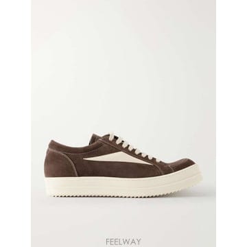 26 F/W 릭오웬스 빈티지 풀그레인 레더 스웨이드 & 러버 스니커즈 B0082050107