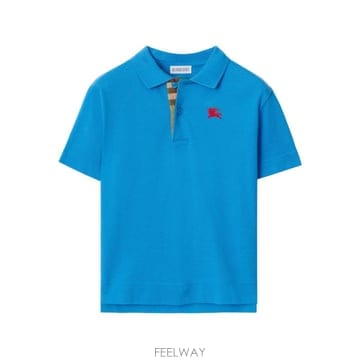 버버리 블루 코튼 폴로 셔츠 (KIDS 상품) 8117872C413 B0301887662