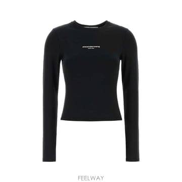 알렉산더 왕 핏 LS 티셔츠 W 로고 1CC4261457 001 B0442256732