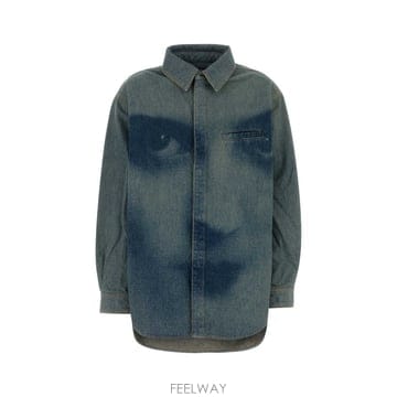 장 폴 고티에 페이스 프린트 오버사이즈 데님 셔츠 2604WST07 B0442259781
