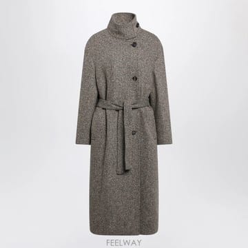 26 F/W 브루넬로 쿠치넬리 스파클링 카멜 & 블랙 버진 울 코트  B0052263526