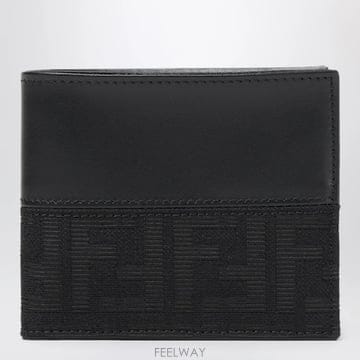 26 F/W 펜디 FF ZUCCA 자카드 & 블랙 레더 바이폴드 지갑 B0052263647
