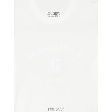 MM6 메종 마르지엘라 로고 코튼 티셔츠 S62GD0225M2004 B0712264181