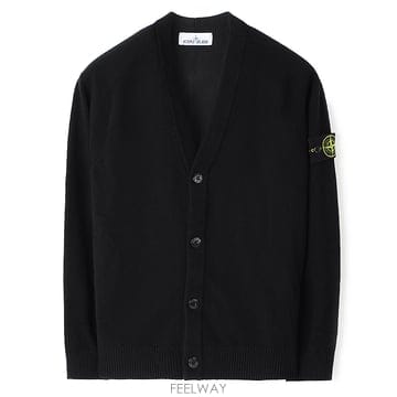 25FW 스톤 브이넥 울 가디건 블랙 K2S155100065 S00B4 V0029