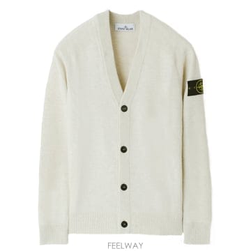 25FW 스톤 브이넥 울 가디건 라이트오트밀 K2S155100065 S00B4 V0M93