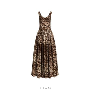 Dolce&Gabbana �׶�����Ÿ �ؿ� ��ü�ذ��ٳ� ���� LEO PRINT COTTON DRESS F6TTHTHS5E3HY13M�׶�����Ÿ �ؿ� ��ü�ذ��ٳ� ���� LEO PRINT COTTON DRE