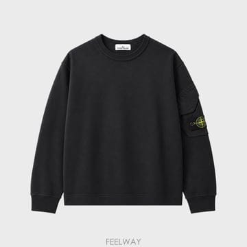 [스톤아일랜드] 26FW 와펜패치 포켓 크루넥 맨투맨 블랙 남성 맨투맨 L2S156100015 S0A20 V