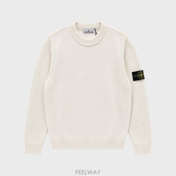 [스톤아일랜드] 26FW 와펜패치 크루넥 라운드 니트 아이보리 남성 니트 L2S155100072 S00A3