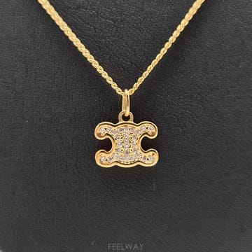 셀린느 트라이엄프 라인스톤 목걸이 PM