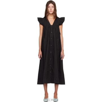 GANNI ���� ���� ��Ʈ��ġ ��ư ���� �ƽ� �巹�� A1030712 TP876329659���� ���� ��Ʈ��ġ ��ư ���� �ƽ� �巹�� A1030712 TP87