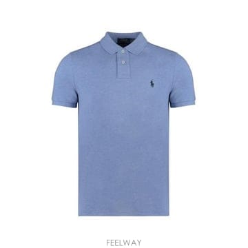 26 FW 폴로 랄프로렌 로고 엠브로이더드 숏슬리브 폴로셔츠 블루 710666998