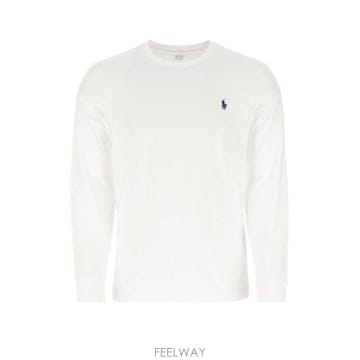 26 FW 폴로 랄프로렌 로고 엠브로이더드 롱슬리브 티셔츠 화이트 710671468