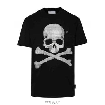 23FW 필립플레인 T 셔츠 skull bones FACCMTK6188PJY002N02 TP577893701