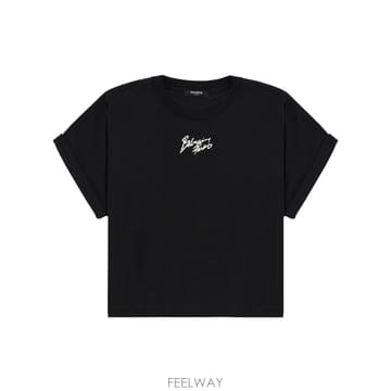 26 S/S 발망 크롭 티셔츠 WITH 로고 GF1EE005BD40_ B0041938661