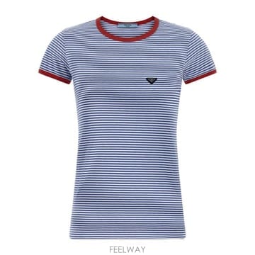 PRADA 26SS ����� CONTRAST TRIM STRIPED ��ư T ���� 39658SOOO186HF0X36 TP26SS ����� CONTRAST TRIM STRIPED ��ư T ���� 39658SOO