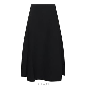 막스마라 블랙 비스코스 FUGGITO 미디 스커트 262130601 B0482182837