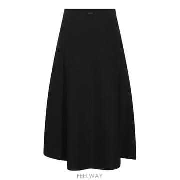막스마라 블랙 비스코스 FUGGITO 미디 스커트 262130601 B0482182837