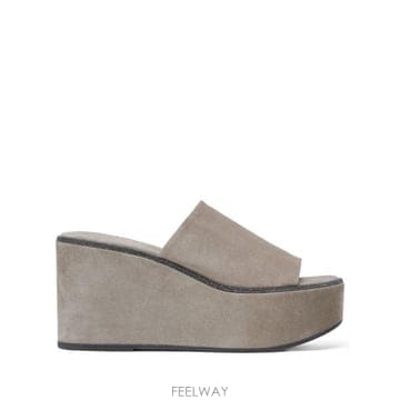 Brunello Cucinelli 25FW ���ڷ� ��ġ�ڸ� Suede wedges with Precious Welt MZSFG1996C58525FW ���ڷ� ��ġ�ڸ� Suede wedges with Precious Welt