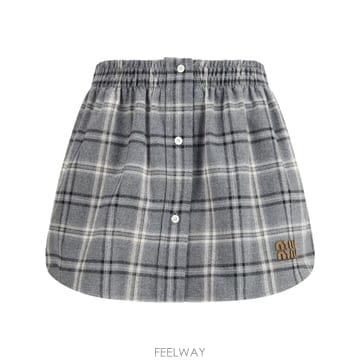 Miu Miu �δ��� MIU MIU �̿�̿� �׷��� üũ ��ĿƮ�δ��� MIU MIU �̿�̿� �׷��� üũ ��ĿƮ