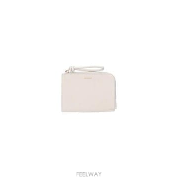 인더샵 JIL SANDER 로고 카프스킨 지퍼 카드지갑