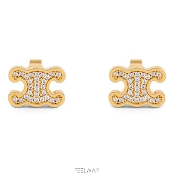 당일발송 셀린느 Triomphe rhinestone studs in strass and brass with