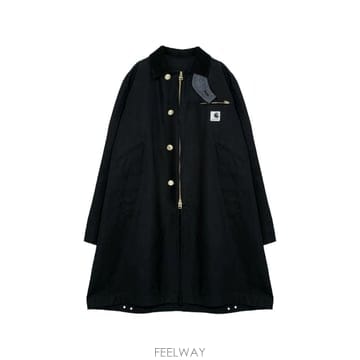 당일배송 칼하트 X 덕 코트 로고 트렌치코트