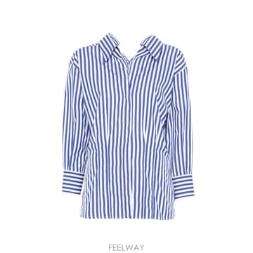 지방시 긴팔 스트라이프 셔츠 블루 화이트
