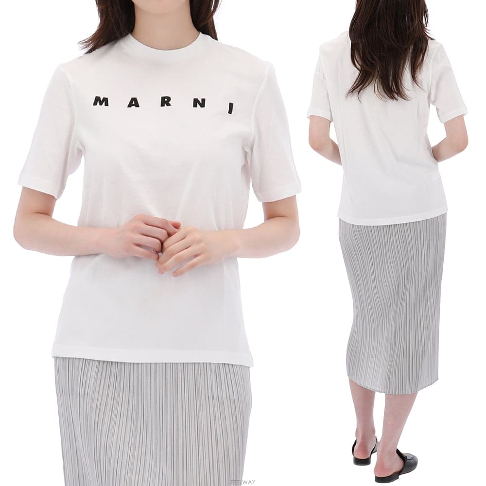 Marni ������ 26SS ������ �ΰ� ���� Ƽ���� ���λ����� M01601 M00RF 0M100-AK������ 26SS ������ �ΰ� ���� Ƽ���� ���λ����� M01601 
