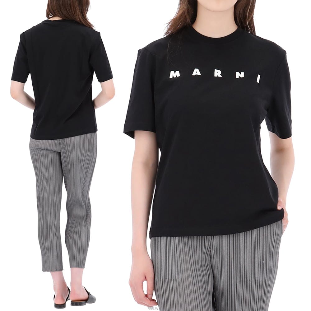 Marni ������ 26SS ������ �ΰ� ���� Ƽ���� ���λ����� M01601 M00RF 0M900-AK������ 26SS ������ �ΰ� ���� Ƽ���� ���λ����� M01601 