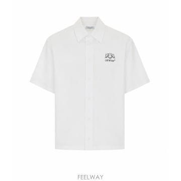 26 F/W 오프화이트 OFFLINE 하프 애로우 볼링 셔츠 OMGG B0012265274