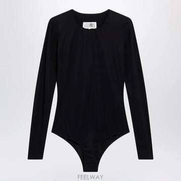26 F/W MM6 메종 마르지엘라 블랙 라이크라 저지 바디수트 S5 B0052067903