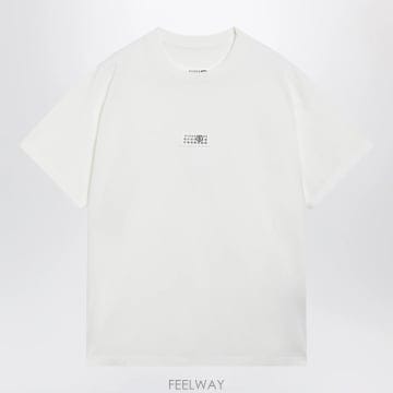 26 F/W MM6 메종 마르지엘라 화이트 코튼 저지 티셔츠 WITH B0052067905