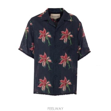 26 S/S 발렌티노 페이퍼 플로랄 볼링 셔츠 AAN11BA7/D5Y B0011939110