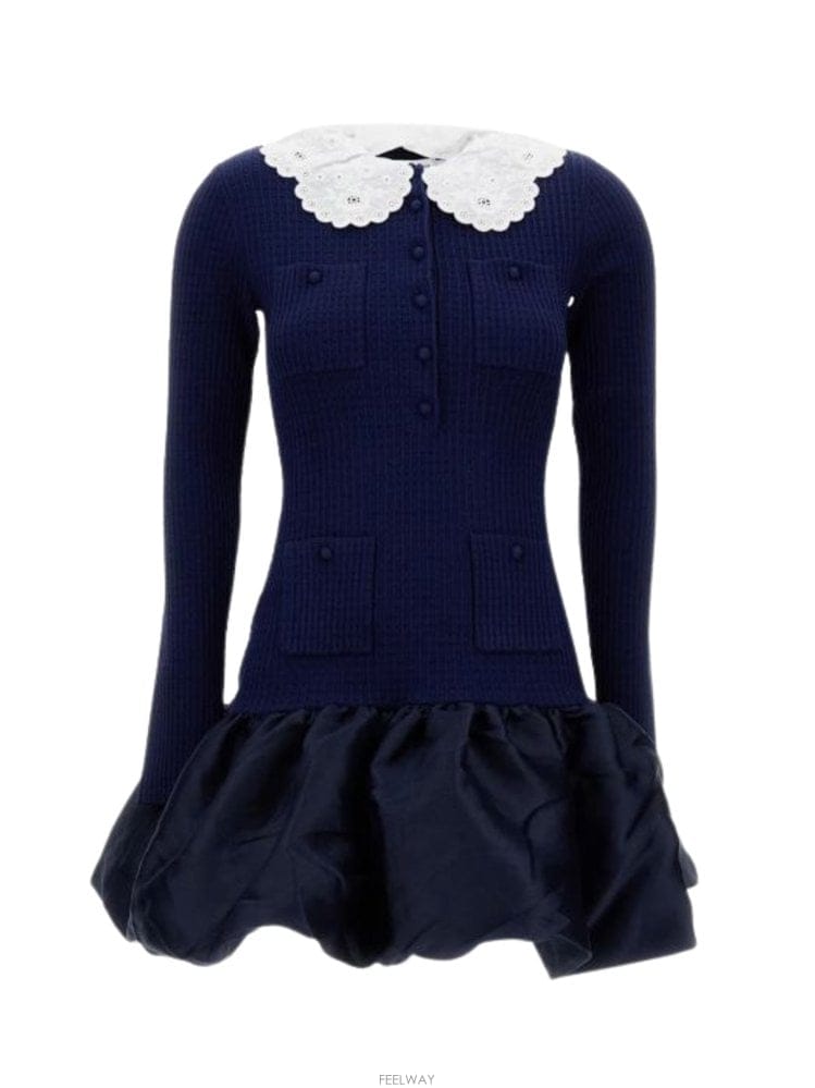 Self Portrait ���� ��Ʈ����Ʈ ��Ʈ �̴� �巹�� RS26106SBNAVY B0191975016���� ��Ʈ����Ʈ ��Ʈ �̴� �巹�� RS26106SBNAVY B019197