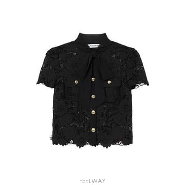 셀프 포트레이트 레이스 타이 넥 탑 PF26111TB BLACK B0172032764