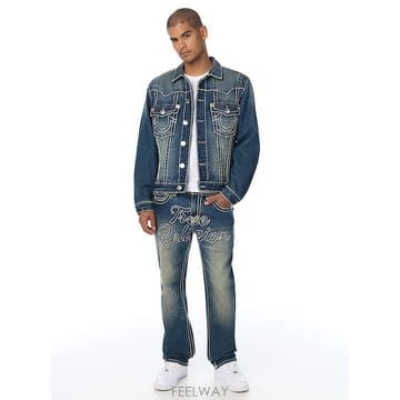 트루릴리젼 자켓 JIMMY ROPE STITCH OVERSIZED DENIM JACKET DARK WASH