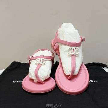 샤넬 CC로고 샌들 라이트핑크