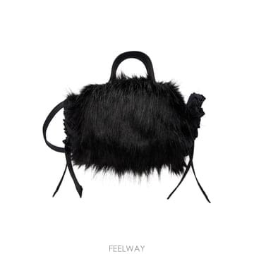 시몬 로샤 블랙 미니 퍼 더블 리본 로제트 메신저백 BAG223B M 0815 TP876496157