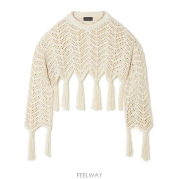 26 FW 알라누이 셰브런 니트 프린지 크롭 스웨터 LWHE062R24KNI0010317 TP45721577