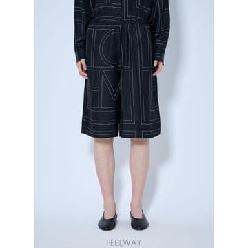 26 FW 토템 여성 모노그램 실크 Pj 컬롯츠 tot0265042blk