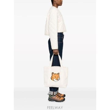 인더샵 Maison Kitsune 메종키츠네 아이보리 토트백