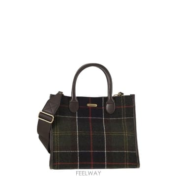 인더샵 Barbour 바버 브라운 체크 토트백