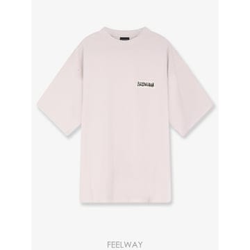 발렌시아가 블랙 코튼 티셔츠