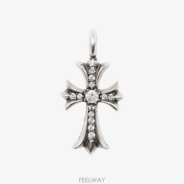 [어포드] 미사용 크롬하츠 타이니 크로스 펜던트 파베 다이아 실버 L778V2R4