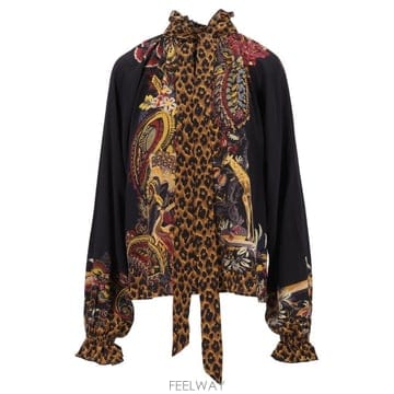 [A94]에트로 WRJA0157AK15YX0812 여성 셔츠 블라우스 ETRO ETRO Animal Prin