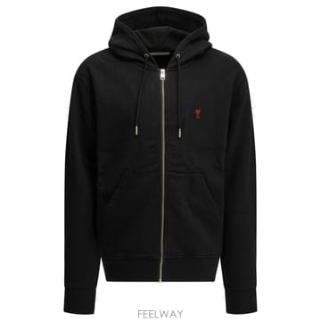 [V90]아미 BFUSW435730001 남성 스웨트셔츠 후드 맨투맨 Ami de Coeur Zip Up S